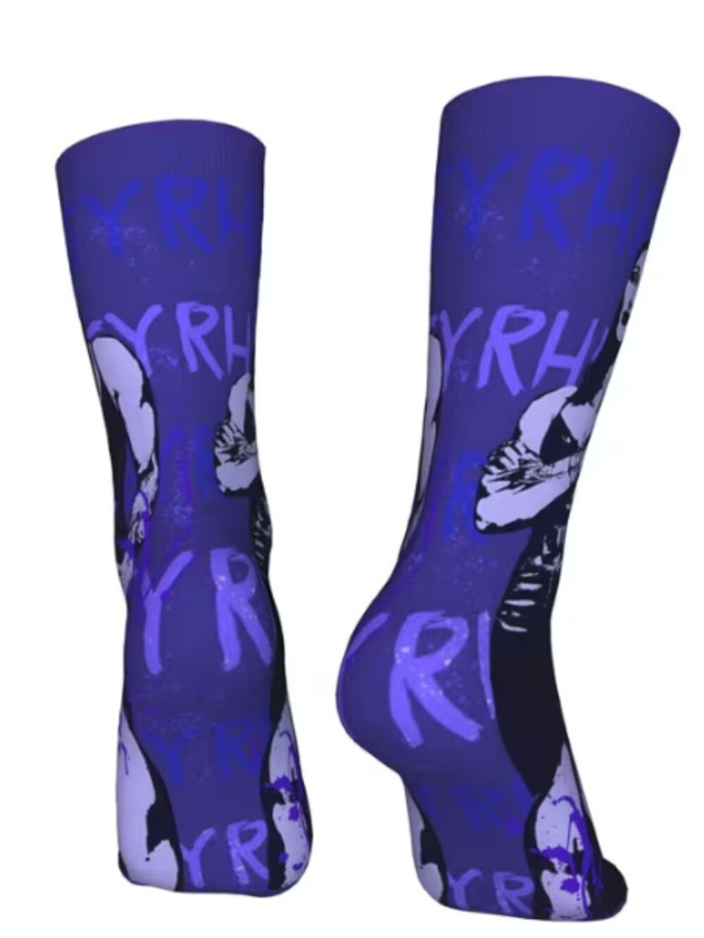wwe Rhea Ripley Purple Wrestling Crew Socks Graphic Design One Size US 5-11 New - Picture 3 of 5